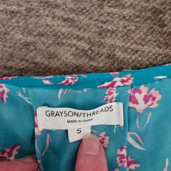 Grayson Threads Teal Pink Wrap Tank Top - Picture 4 of 6